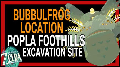 Bubbulfrog Location Popla Foothills Excavation Site Zelda Tears Of