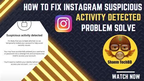 How To Fix Instagram Suspicious Activity Detected Problem Solve Youtube