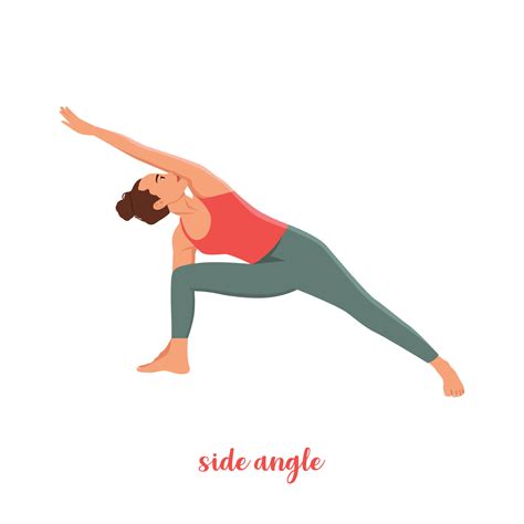 Woman Doing Standing In The Extended Side Angle Pose Or Utthita