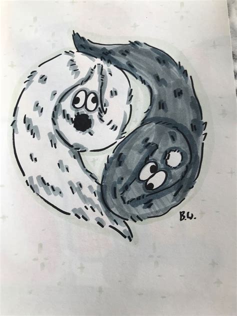 A Drawing Of Two Bears Hugging Each Other