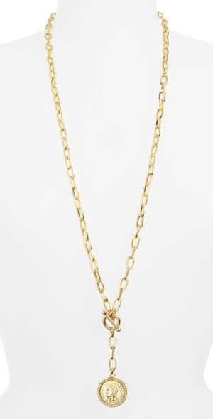 Karine Sultan Medallion Chain Link Y Necklace In Gold At Nordstrom