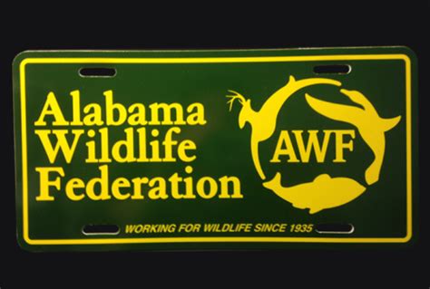 Member License Plate Alabama Wildlife Federation Store Awf