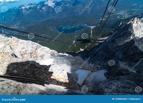 View from the Zugspitze Cable Car Stock Photo - Image of nature ...