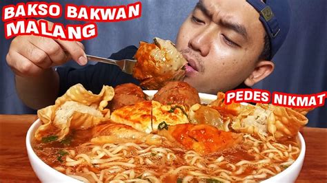 Pedes Nikmat Mukbang Bakso Malang Super Komplit Pedes Nagih 🔥🤤 L