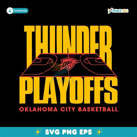 Thunder Playoffs Oklahoma City Basketball 2025 SVG | Peace SVG