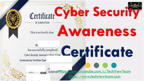 Cyber Security Awareness Exam And Free Certificate Techview Team