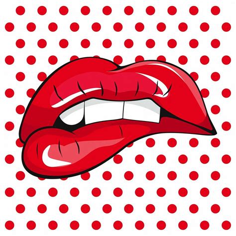 Lips Pop Art Canvas Or Print Wall Art