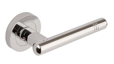 Clipper Lever Door Handle On Round Concealed Rose Polished Chrome 3628 Direct Door Handles