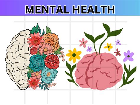 Floral Brain Svg Mental Health Clipart Sped Medical Clipart Anatomy