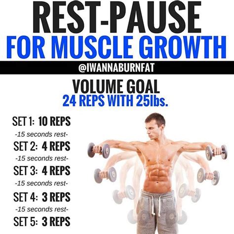 A Man Is Holding Two Dumbs With The Words Rest Pause For Muscle Growth