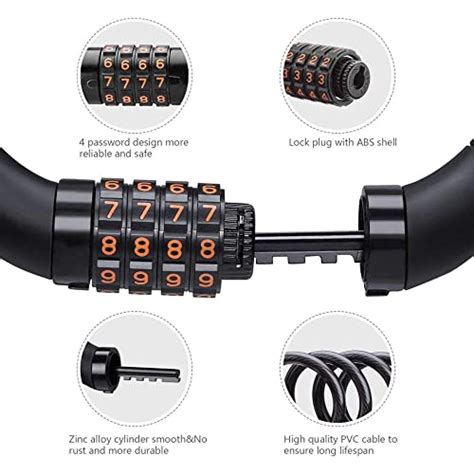 Cable Bike Lock 4 Feet Resettable Self Coiling Combination Bike Lock Hcl1c 2pcs Pricepulse