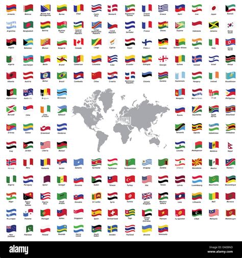 Toutes Les Drapeaux De Pays Et Carte Du Monde Photo Stock Alamy