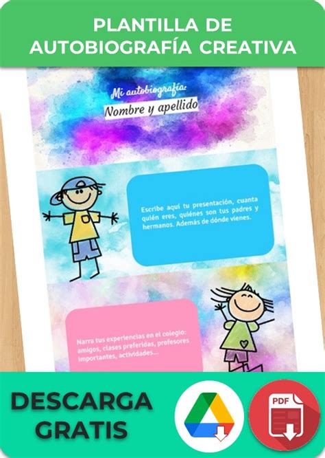 Autobiografía Creativa 【 Ejemplos Plantillas 】word Excel Canva