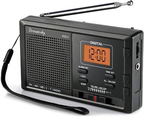 Amazon Dreamsky Portable Am Fm Wb Noaa Weather Radio Alarm Clock