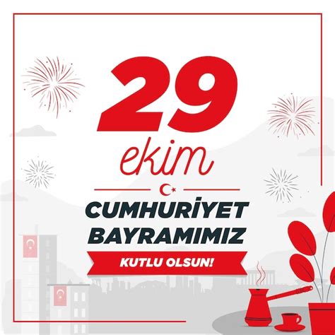 Premium Vector 29 Ekim Cumhuriyet Bayrami Kutlu Olsun Translation 29