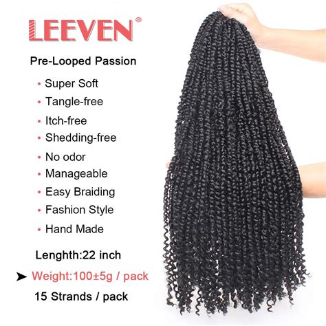 Buy Leeven 22 Inch 6 Packs Pre Twisted Passion Twist Crochet Braiding