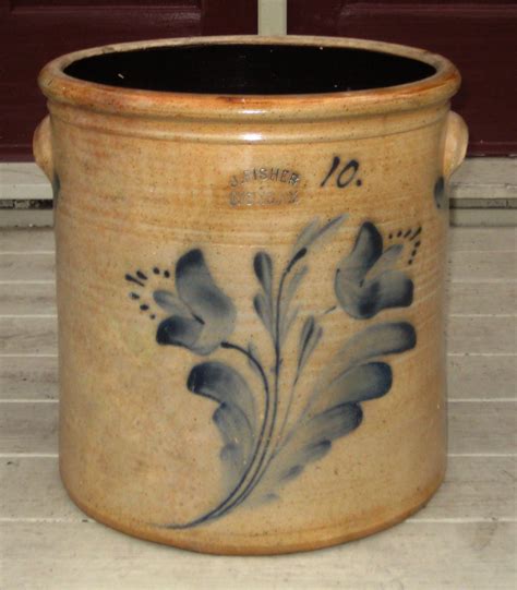 Lyons 10 Gal Crock Antique Crocks Vintage Pottery Stoneware Crocks