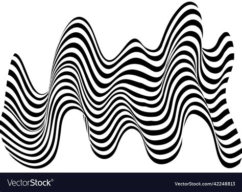 Abstract black and white stripe liquefy wave line Vector Image