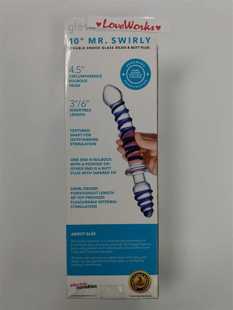 Glas Mr Swirly Double Ended Glass Dildo Butt P Loveworks For