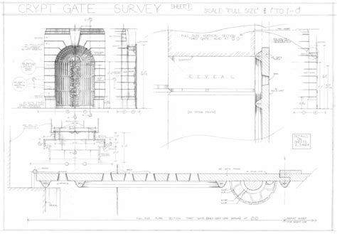 Technical Drawings Of A Survey Of A Crypt Gate I Did At Brompton