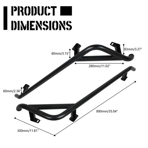 Side Steps For 14 23 Polaris Rzr Xp 1000 900 Trail 2dr Utv Nerf Bars