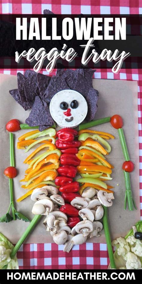 Halloween Veggie Tray Skeleton Recipe » Homemade Heather