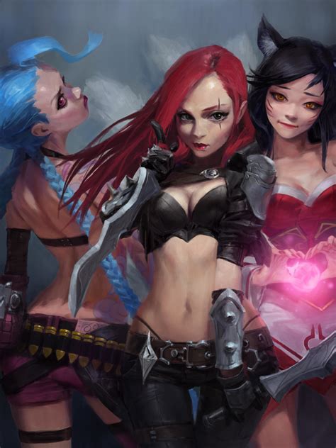 Ahri Katarina And Jinx Together Fan Art Leagueoflegends