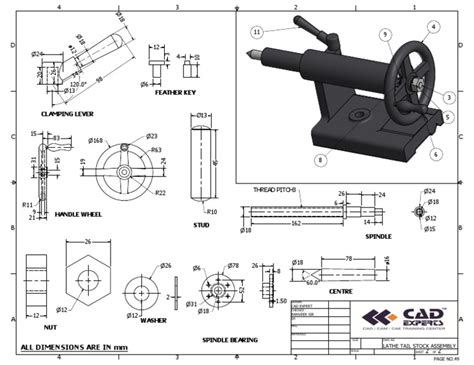 Lathe Tail Stock Assembly Final PDF | PDF | Metalworking | Mechanical ...