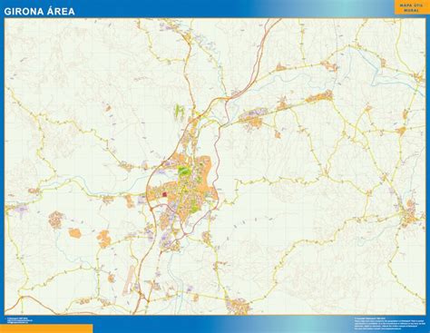 Mapa Carreteras Girona Area Magn Tico Enmarcado Para Imanes Grande