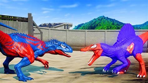 Final Boss Dinosaur Fight Indominus Rex T Rex Spinosaurus