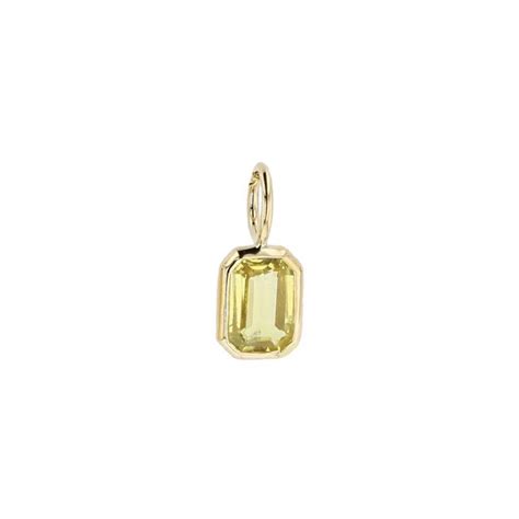 Yellow Sapphire Emerald Cut Charm Hinerava Jewelry