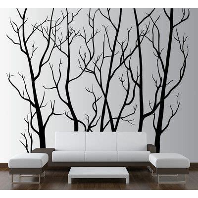 Innovative Stencils Tree Forest Branches With Birds Wall Decal Size