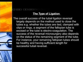 Pregnancy after tubal ligation reversal | PPT