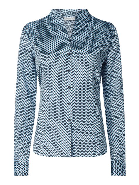 Eterna Slim Fit Bluse Mit Kelchkragen Bleu Online Kaufen