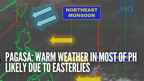 Pagasa Warm Weather In Most Of PH Likely Due To Easterlies YouTube