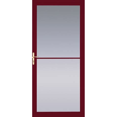 Pella Montgomery 36 In X 81 In Cranberry Full View Aluminum Storm Door With Handle Included At