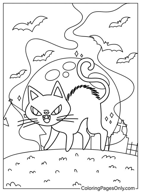 Pagine Da Colorare Di Gatti Di Halloween Coloringpagesonly