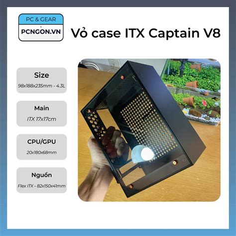 Vỏ Case Máy Tính Mini Itx Captain V8 Nhỏ Gọn đen Pcngon