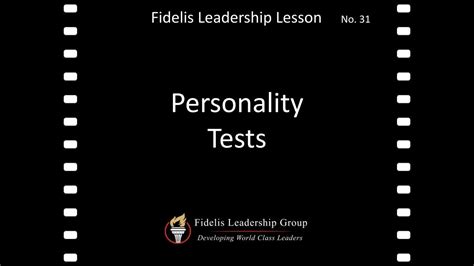 Lesson 31 Personality Tests Youtube