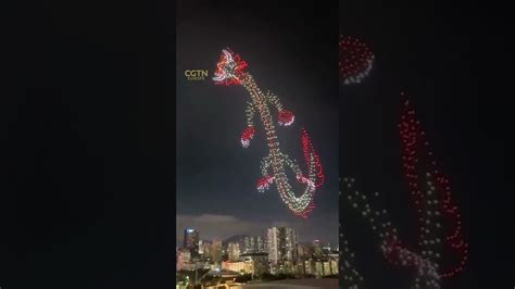 1,400 illuminated drones create stunning flying dragon - Drones