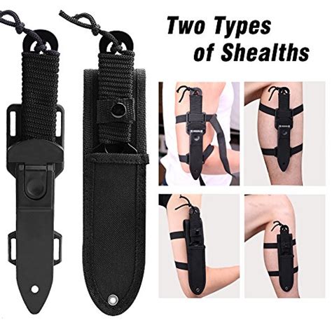 Dive Knife Scuba Diving Knife with Leg Straps 2 Pairs, Thigh Knife ...