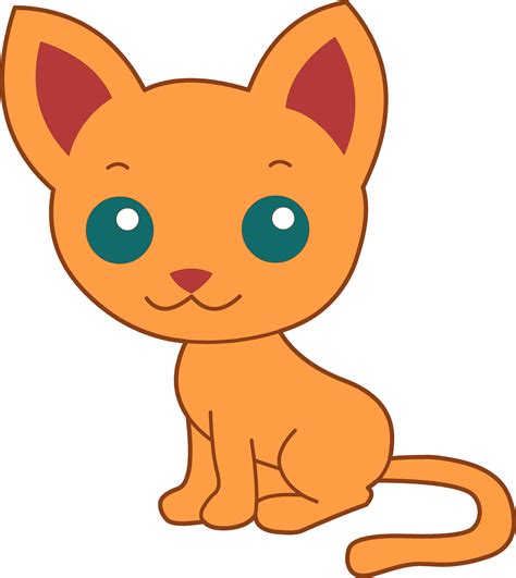 Cute Orange Kitty Cat Free Clip Art