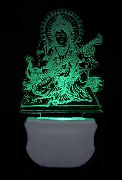 Buy Ksg Glass Emporium The Maa Saraswati 3d Illusion Led Night Lamp Comes With 7 Multicolor