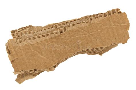 Torn Piece Of Cardboard Isolated On White Background Cardboard With