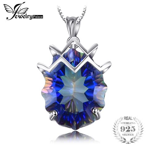 JewelryPalace Huge 21ct Vintage Rainbow Fire Mystic Topas Pendant Brand