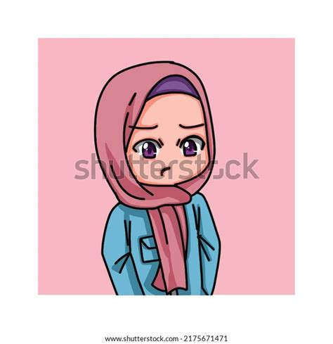 Illustration Female Character Wearing Hijab Vector เวกเตอร์สต็อก ปลอด