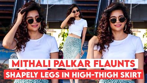 Mithila Palkar Flaunts Her Shapely Legs In High Thigh Skirt At Bandra