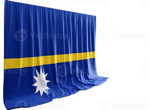 Nauru Flag Curtain In 3d Rendering Called Flag Of Nauru 29227382 Png