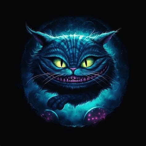 Um Desenho Animado De Um Gato Fundo Azul E Olhos Amarelos Foto