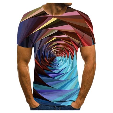 Meu verão nova tridimensional 3d vortex masculina camiseta moda o